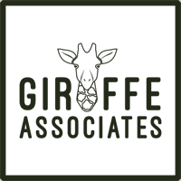 Logo of Giraffe Associates with a giraffe illustration on a white background