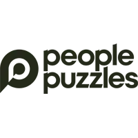 Logo of 'people puzzles' with a stylized letter 'P' on a white background